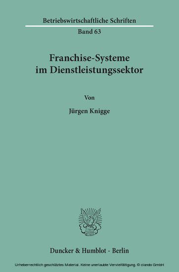 Franchise-Systeme im Dienstleistungssektor. main product photo