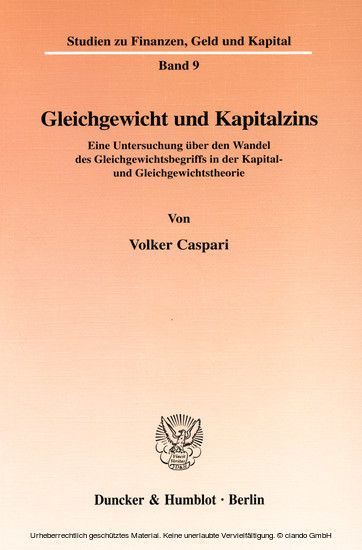 Gleichgewicht und Kapitalzins. main product photo