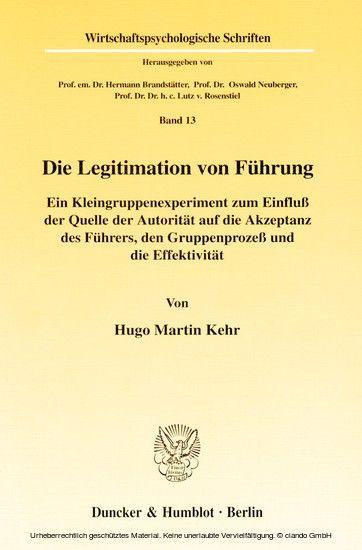 Die Legitimation von Führung. main product photo