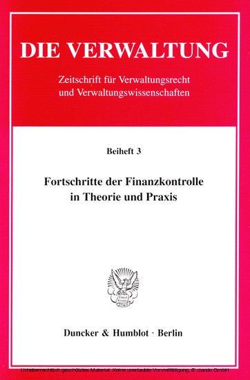Fortschritte der Finanzkontrolle in Theorie und Praxis. main product photo