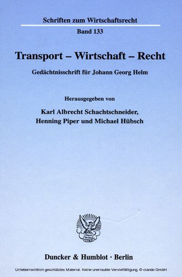 Transport - Wirtschaft - Recht. main product photo