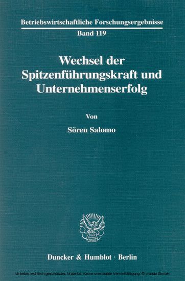Wechsel der Spitzenführungskraft und Unternehmenserfolg. main product photo