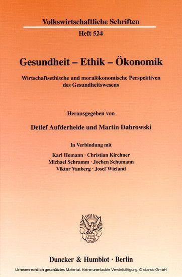 Gesundheit - Ethik - Ökonomik. main product photo