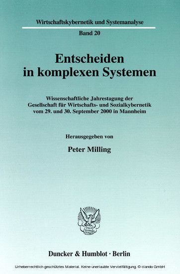 Entscheiden in komplexen Systemen. main product photo