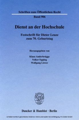 Dienst an der Hochschule.