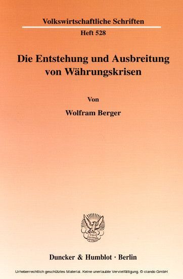 Die Entstehung und Ausbreitung von Währungskrisen. main product photo