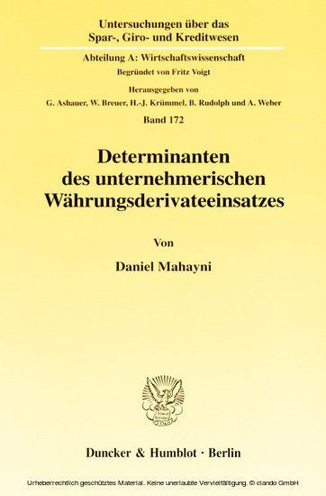 Determinanten des unternehmerischen Währungsderivateeinsatzes. main product photo