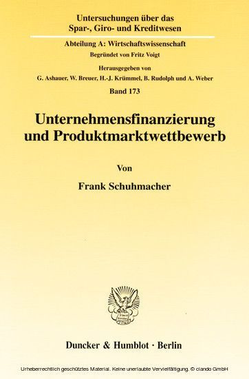 Unternehmensfinanzierung und Produktmarktwettbewerb. main product photo