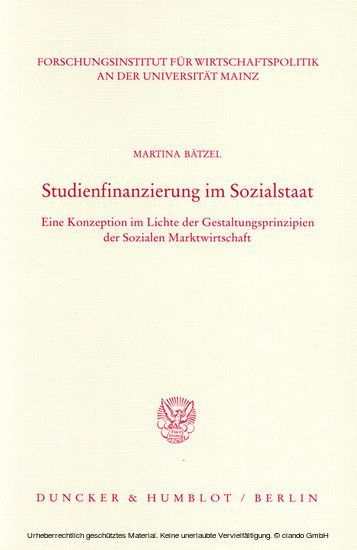 Studienfinanzierung im Sozialstaat. main product photo