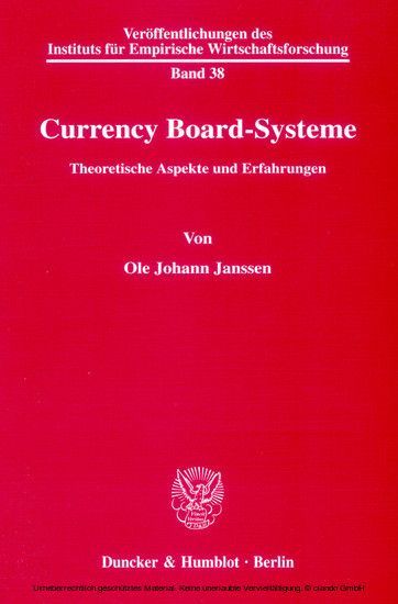Currency Board-Systeme. main product photo