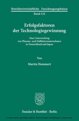 Erfolgsfaktoren der Technologiegewinnung.