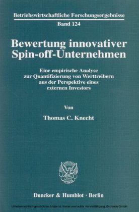 Bewertung innovativer Spin-off-Unternehmen.