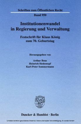Institutionenwandel in Regierung und Verwaltung.