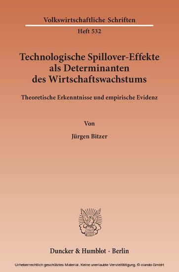 Technologische Spillover-Effekte als Determinanten des Wirtschaftswachstums. main product photo