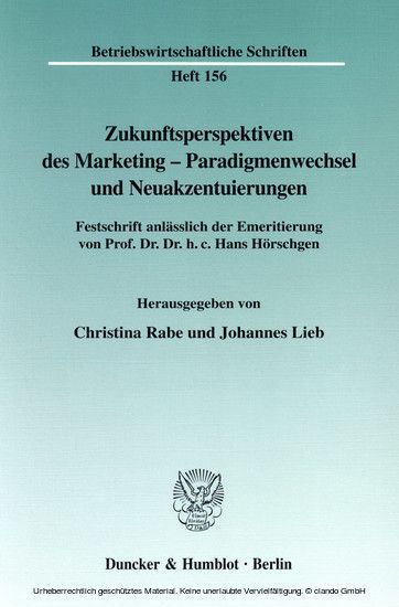 Zukunftsperspektiven des Marketing-Paradigmenwechsel und Neuakzentuierungen. main product photo