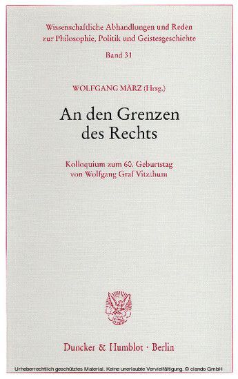 An den Grenzen des Rechts. main product photo