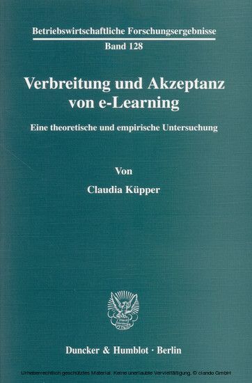 Verbreitung und Akzeptanz von e-Learning. main product photo