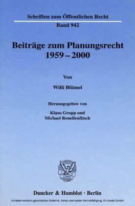 Beiträge zum Planungsrecht 1959-2000.