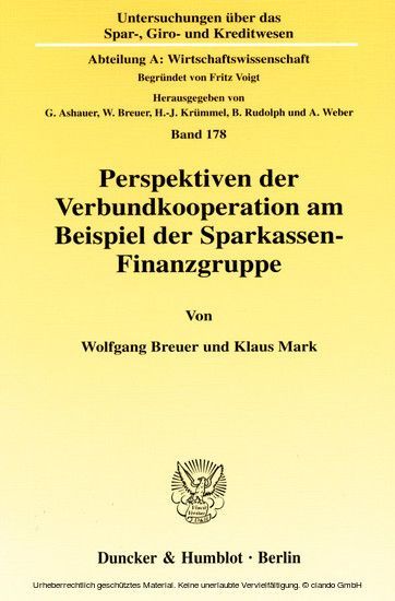 Perspektiven der Verbundkooperation am Beispiel der Sparkassen-Finanzgruppe. main product photo