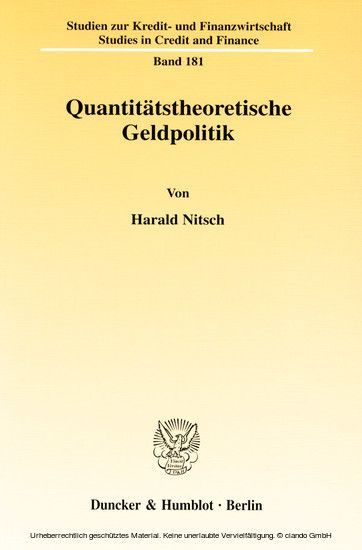 Quantitätstheoretische Geldpolitik. main product photo