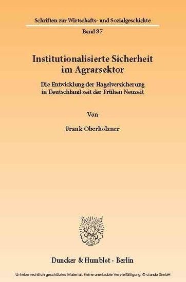 Institutionalisierte Sicherheit im Agrarsektor. main product photo