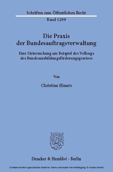 Die Praxis der Bundesauftragsverwaltung. main product photo