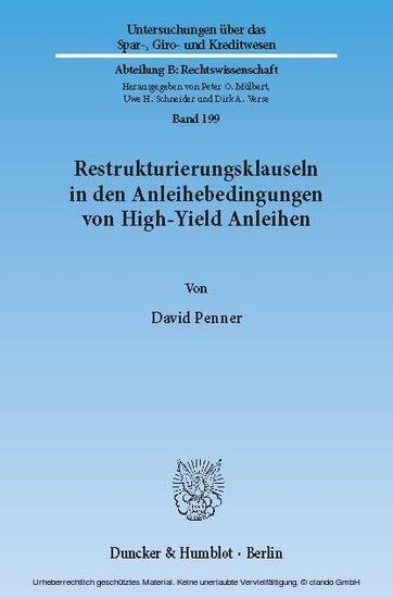 Restrukturierungsklauseln in den Anleihebedingungen von High-Yield Anleihen. main product photo