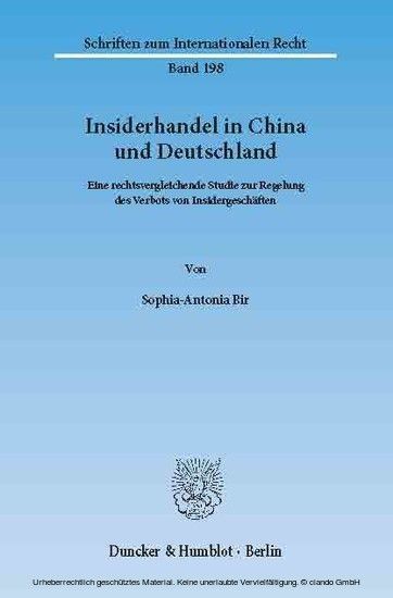Insiderhandel in China und Deutschland. main product photo