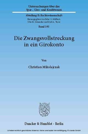 Die Zwangsvollstreckung in ein Girokonto. main product photo