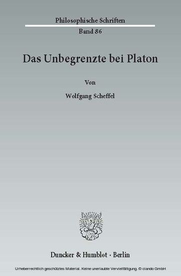 Das Unbegrenzte bei Platon. main product photo