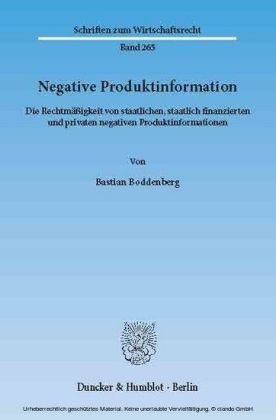 Negative Produktinformation.