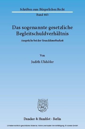 Das sogenannte gesetzliche Begleitschuldverhältnis. main product photo