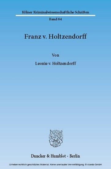 Franz v. Holtzendorff. main product photo