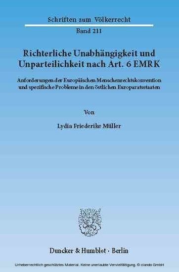 Richterliche Unabhängigkeit und Unparteilichkeit nach Art. 6 EMRK. main product photo