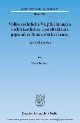 Völkerrechtliche Verpflichtungen nichtstaatlicher Gewaltakteure gegenüber Binnenvertriebenen.