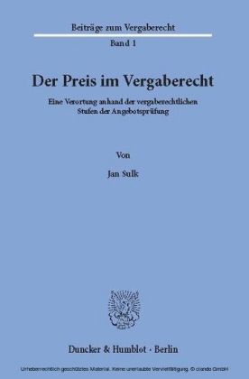 Der Preis im Vergaberecht.