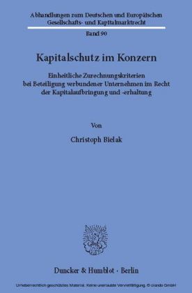 Kapitalschutz im Konzern.