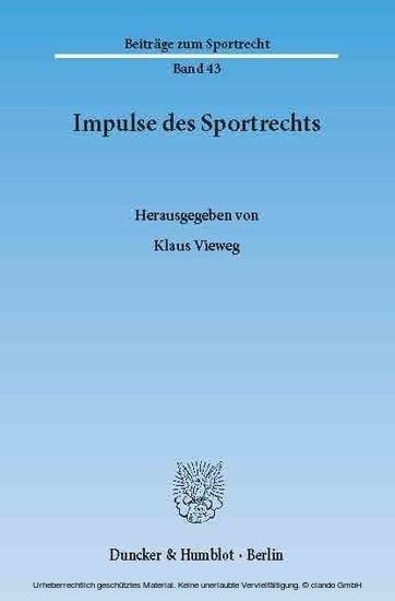Impulse des Sportrechts. main product photo