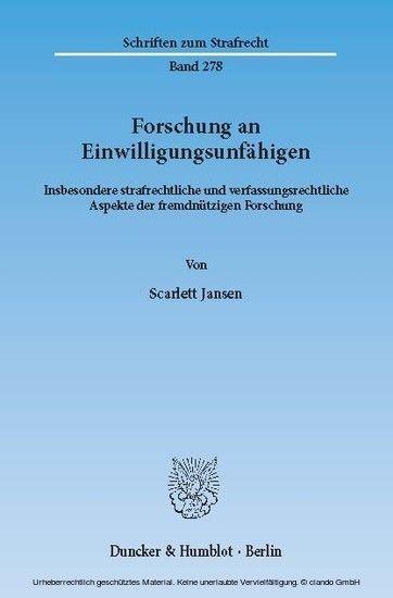 Forschung an Einwilligungsunfähigen. main product photo