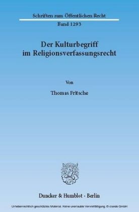 Der Kulturbegriff im Religionsverfassungsrecht.
