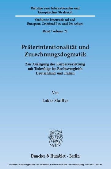 Präterintentionalität und Zurechnungsdogmatik. main product photo
