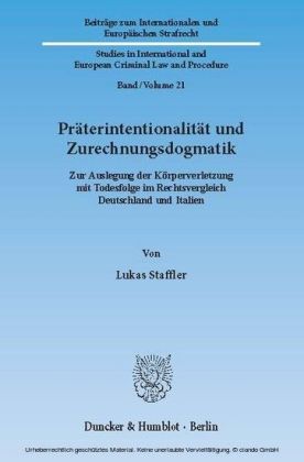 Präterintentionalität und Zurechnungsdogmatik.