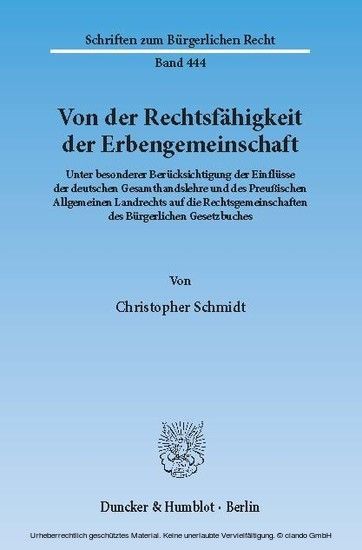 Von der Rechtsfähigkeit der Erbengemeinschaft. main product photo