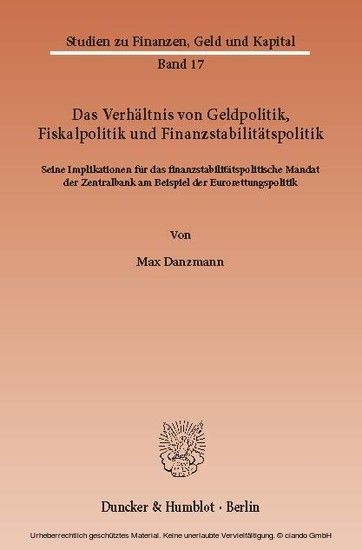 Das Verhältnis von Geldpolitik, Fiskalpolitik und Finanzstabilitätspolitik. main product photo