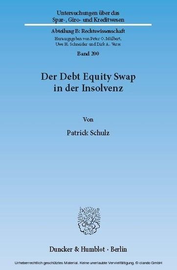 Der Debt Equity Swap in der Insolvenz. main product photo