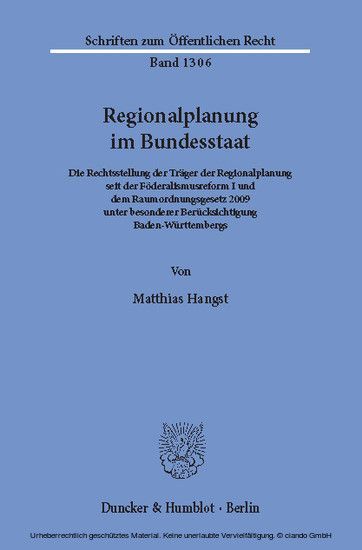 Regionalplanung im Bundesstaat. main product photo