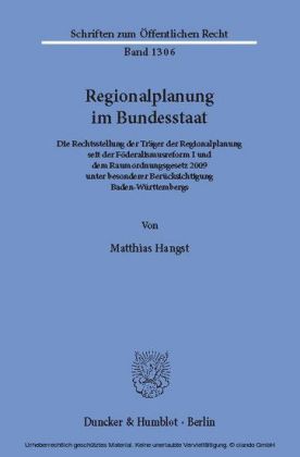 Regionalplanung im Bundesstaat.