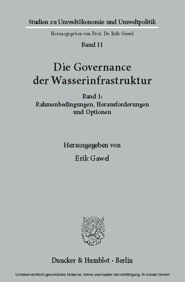 Die Governance der Wasserinfrastruktur. main product photo