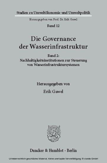 Die Governance der Wasserinfrastruktur. main product photo