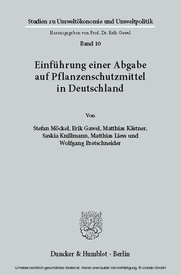Einführung einer Abgabe auf Pflanzenschutzmittel in Deutschland. main product photo